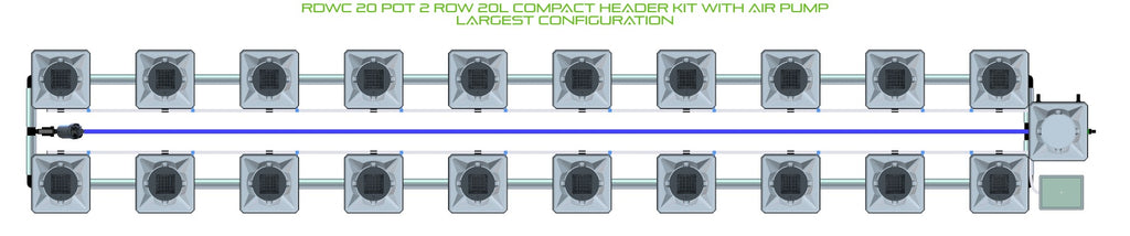 ALIEN Hydroponics RDWC 20 Pot 2 Row 20L Compact Header Kit with Air Pump product image 4