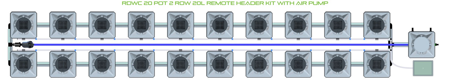 ALIEN Hydroponics RDWC 20 Pot 2 Row 20L Remote Header Kit with Air Pump product image 2