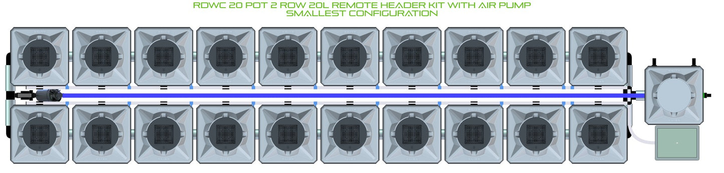 ALIEN Hydroponics RDWC 20 Pot 2 Row 20L Remote Header Kit with Air Pump product image 3
