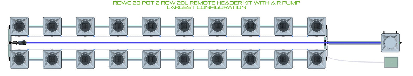 ALIEN Hydroponics RDWC 20 Pot 2 Row 20L Remote Header Kit with Air Pump product image 4
