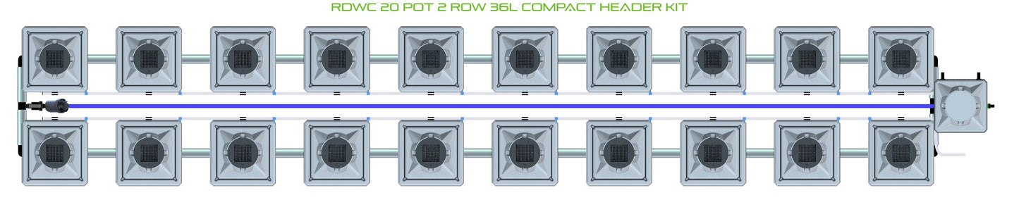 ALIEN Hydroponics RDWC 20 Pot 2 Row 36L Compact Header Kit product image 2