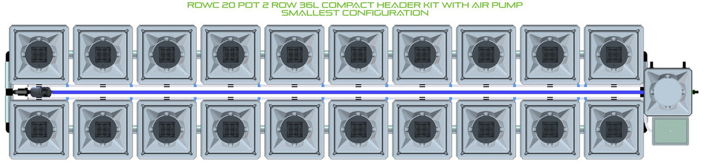 ALIEN Hydroponics RDWC 20 Pot 2 Row 36L Compact Header Kit with Air Pump product image 3