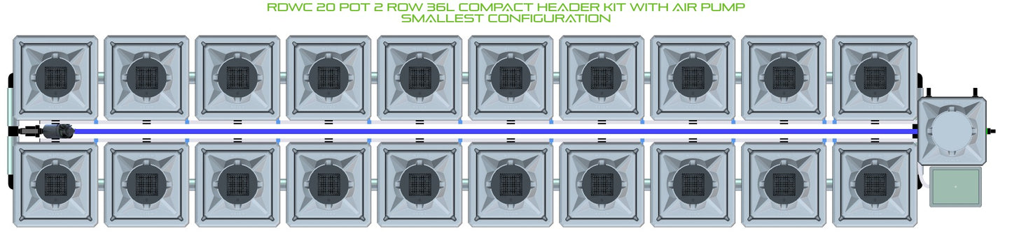 ALIEN Hydroponics RDWC 20 Pot 2 Row 36L Compact Header Kit with Air Pump product image 3