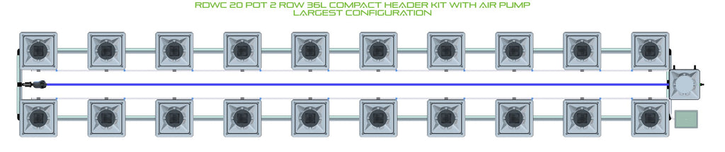 ALIEN Hydroponics RDWC 20 Pot 2 Row 36L Compact Header Kit with Air Pump product image 4