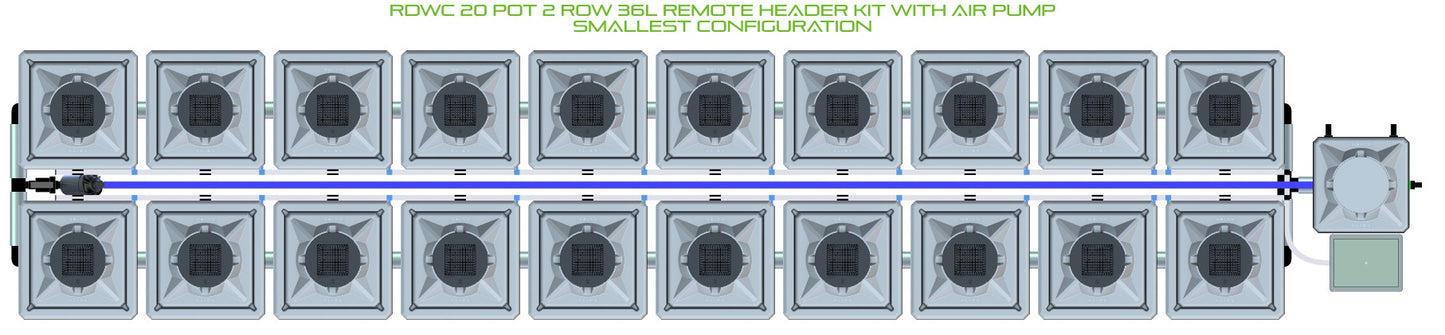 ALIEN Hydroponics RDWC 20 Pot 2 Row 36L Remote Header Kit with Air Pump product image 3