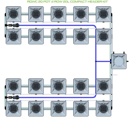 ALIEN Hydroponics RDWC 20 Pot 4 Row 20L Compact Header Kit product image 1