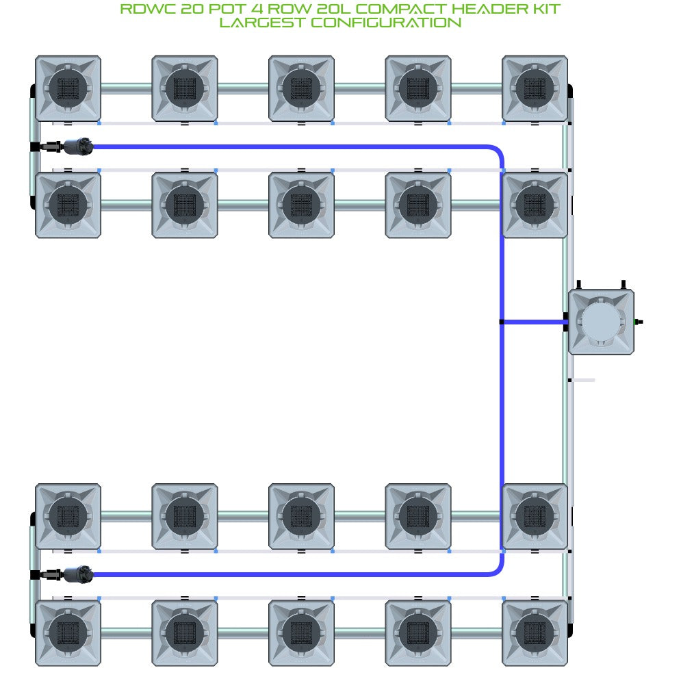 ALIEN Hydroponics RDWC 20 Pot 4 Row 20L Compact Header Kit product image 4