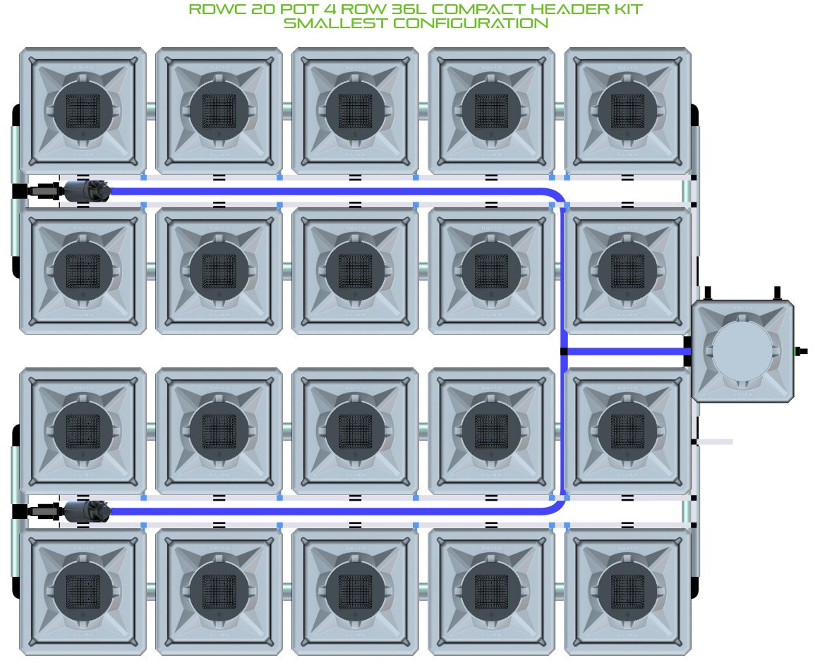 ALIEN Hydroponics RDWC 20 Pot 4 Row 36L Compact Header Kit product image 3