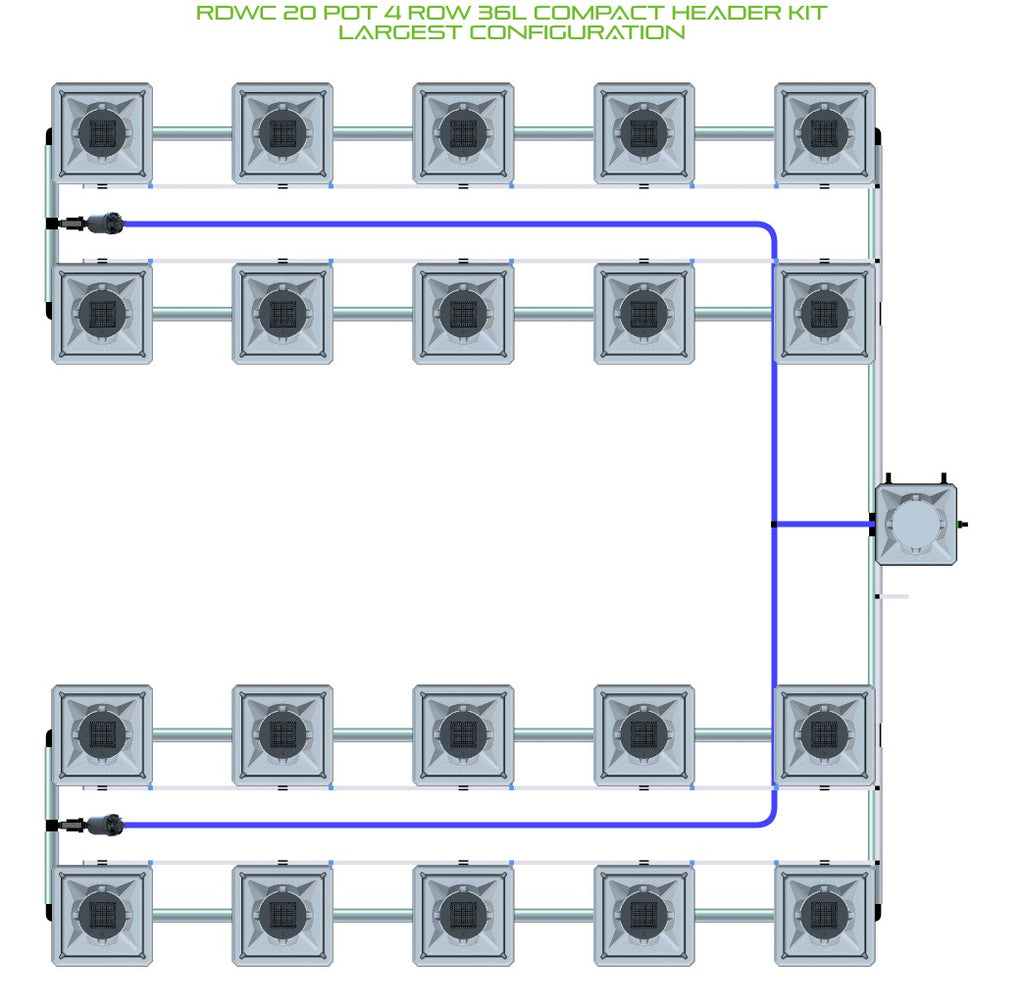 ALIEN Hydroponics RDWC 20 Pot 4 Row 36L Compact Header Kit product image 4