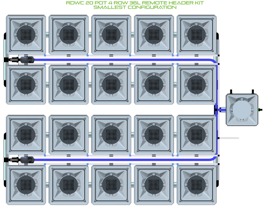 ALIEN Hydroponics RDWC 20 Pot 4 Row 36L Remote Header Kit product image 3