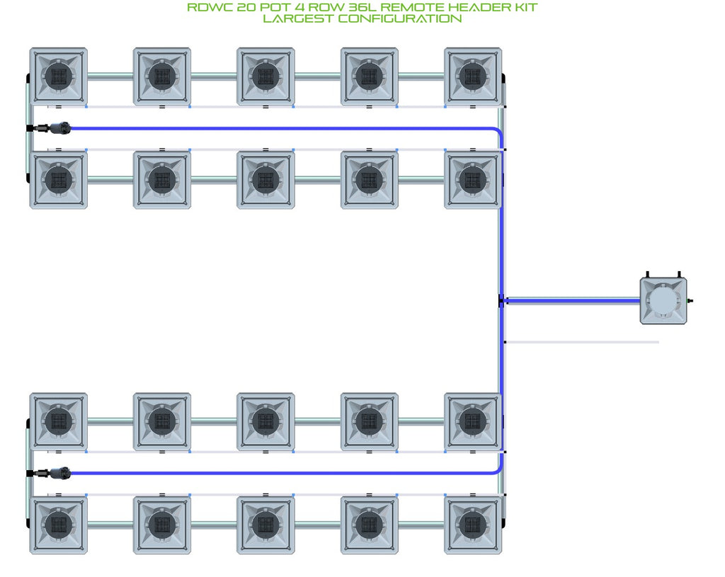 ALIEN Hydroponics RDWC 20 Pot 4 Row 36L Remote Header Kit product image 4