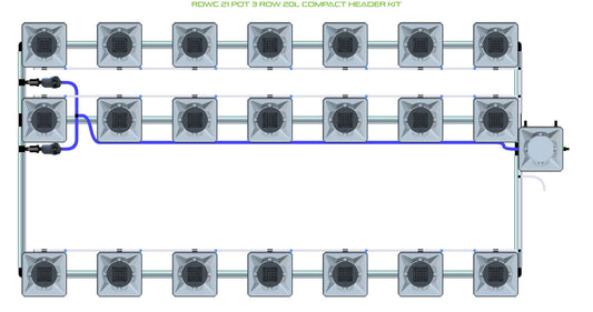 ALIEN Hydroponics RDWC 21 Pot 3 Row 20L Compact Header Kit product image 1