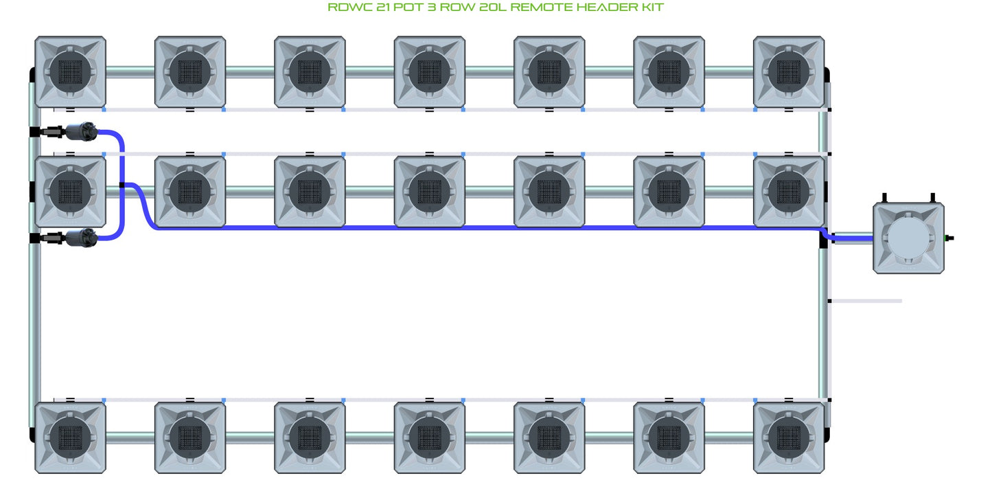 ALIEN Hydroponics RDWC 21 Pot 3 Row 20L Remote Header Kit product image 1