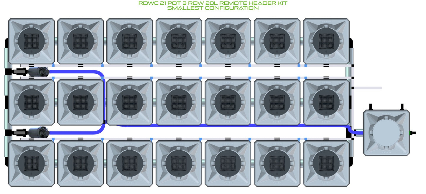 ALIEN Hydroponics RDWC 21 Pot 3 Row 20L Remote Header Kit product image 3