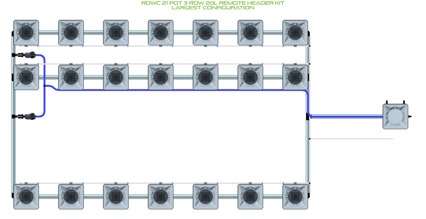 ALIEN Hydroponics RDWC 21 Pot 3 Row 20L Remote Header Kit product image 4