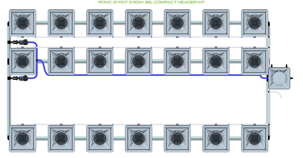 ALIEN Hydroponics RDWC 21 Pot 3 Row 36L Compact Header Kit product image 1