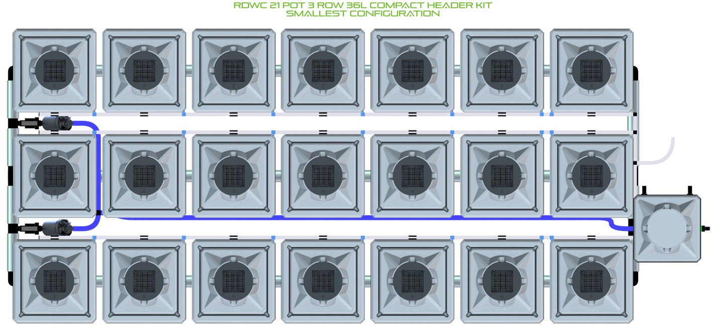 ALIEN Hydroponics RDWC 21 Pot 3 Row 36L Compact Header Kit product image 3