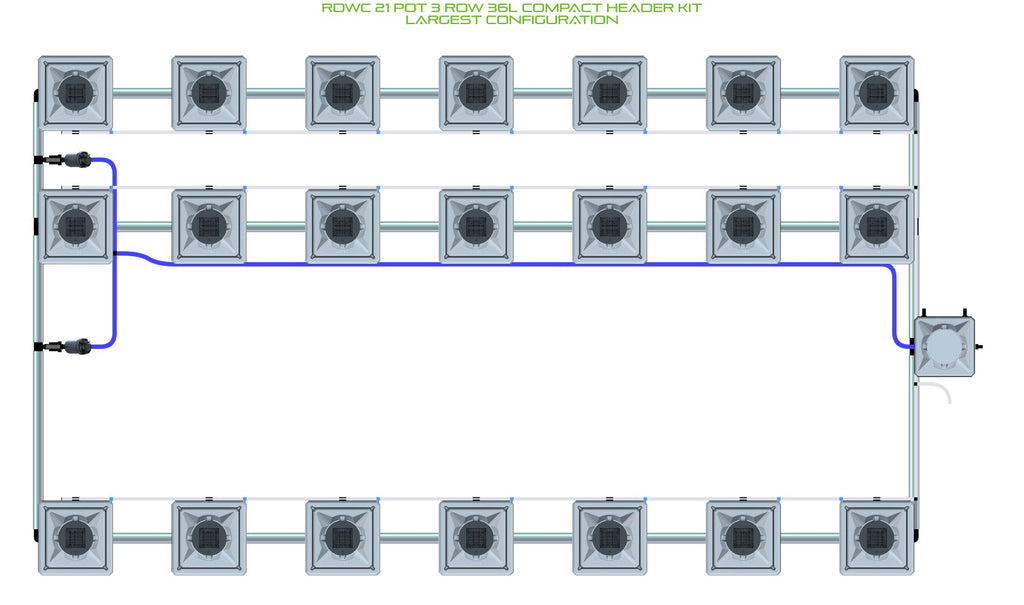 ALIEN Hydroponics RDWC 21 Pot 3 Row 36L Compact Header Kit product image 4