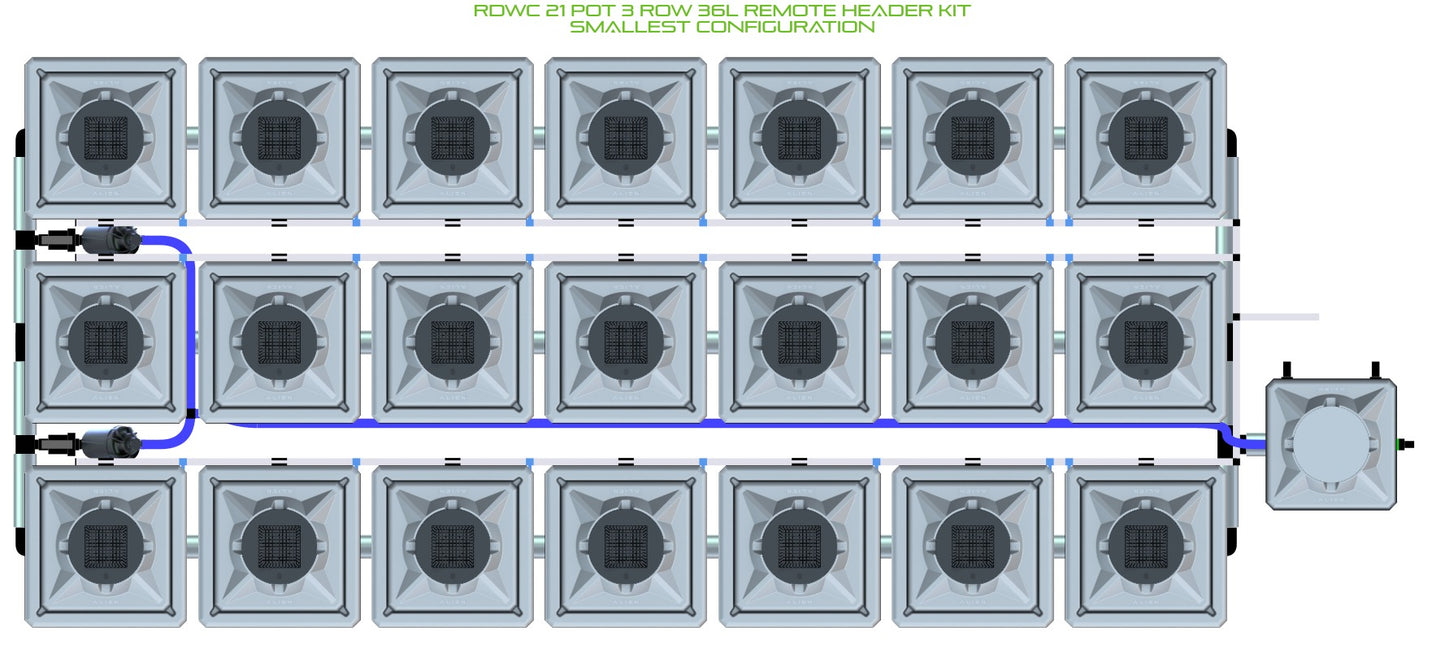 ALIEN Hydroponics RDWC 21 Pot 3 Row 36L Remote Header Kit product image 3