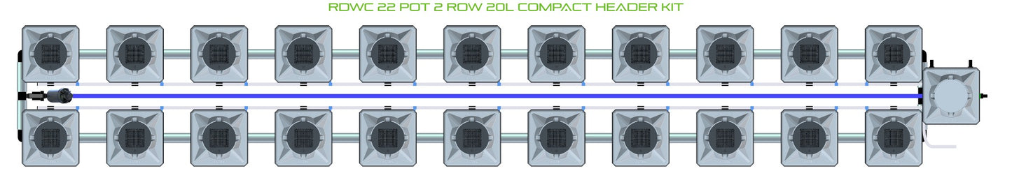 ALIEN Hydroponics RDWC 22 Pot 2 Row 20L Compact Header Kit product image 2