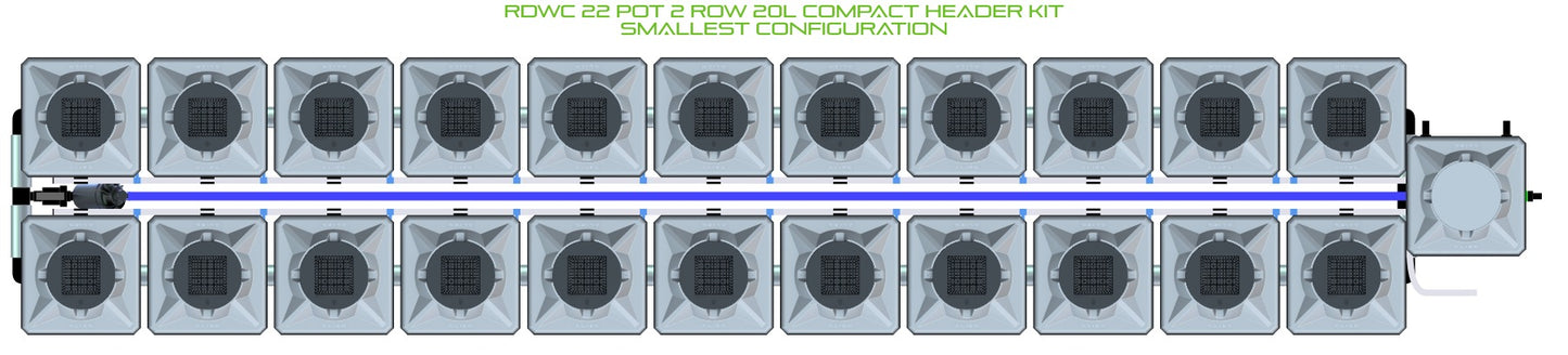 ALIEN Hydroponics RDWC 22 Pot 2 Row 20L Compact Header Kit product image 3