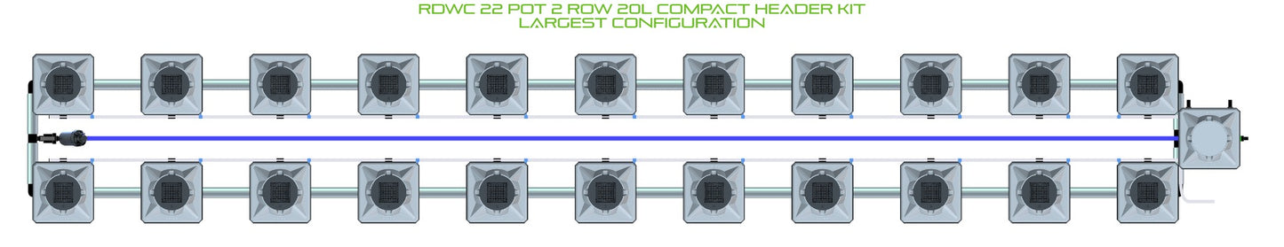 ALIEN Hydroponics RDWC 22 Pot 2 Row 20L Compact Header Kit product image 4
