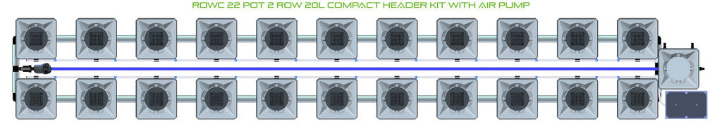 ALIEN Hydroponics RDWC 22 Pot 2 Row 20L Compact Header Kit with Air Pump product image 2