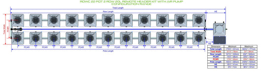 ALIEN Hydroponics RDWC 22 Pot 2 Row 20L Remote Header Kit with Air Pump product image 1
