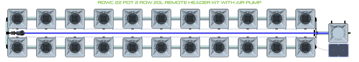 ALIEN Hydroponics RDWC 22 Pot 2 Row 20L Remote Header Kit with Air Pump product image 2