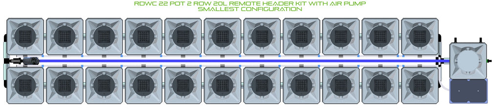 ALIEN Hydroponics RDWC 22 Pot 2 Row 20L Remote Header Kit with Air Pump product image 3