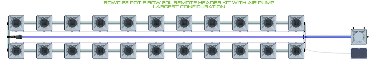 ALIEN Hydroponics RDWC 22 Pot 2 Row 20L Remote Header Kit with Air Pump product image 4