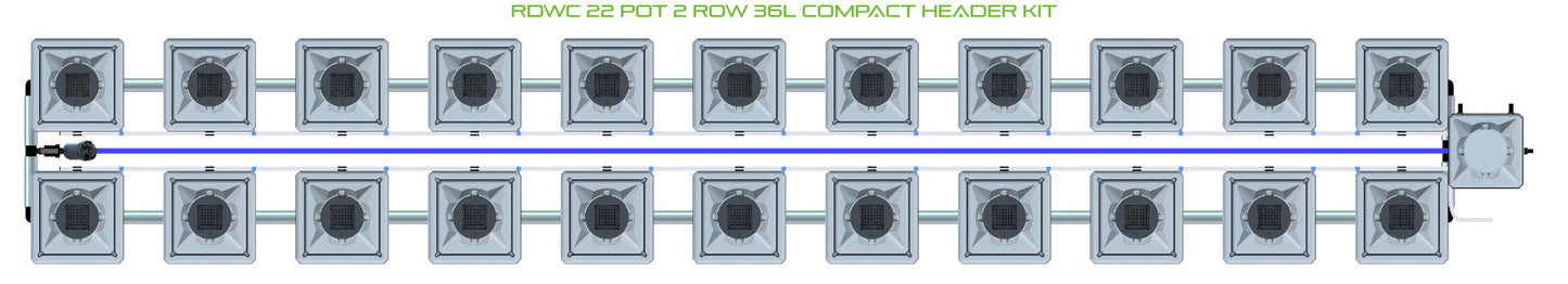 ALIEN Hydroponics RDWC 22 Pot 2 Row 36L Compact Header Kit product image 2