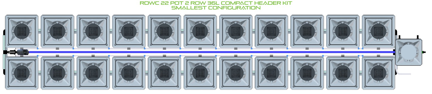 ALIEN Hydroponics RDWC 22 Pot 2 Row 36L Compact Header Kit product image 3