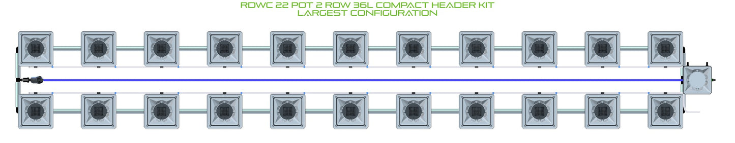 ALIEN Hydroponics RDWC 22 Pot 2 Row 36L Compact Header Kit product image 4