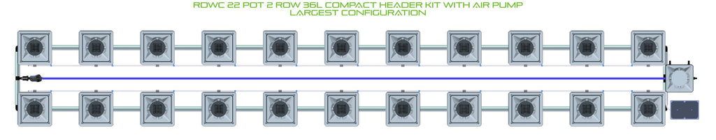 ALIEN Hydroponics RDWC 22 Pot 2 Row 36L Compact Header Kit with Air Pump product image 4