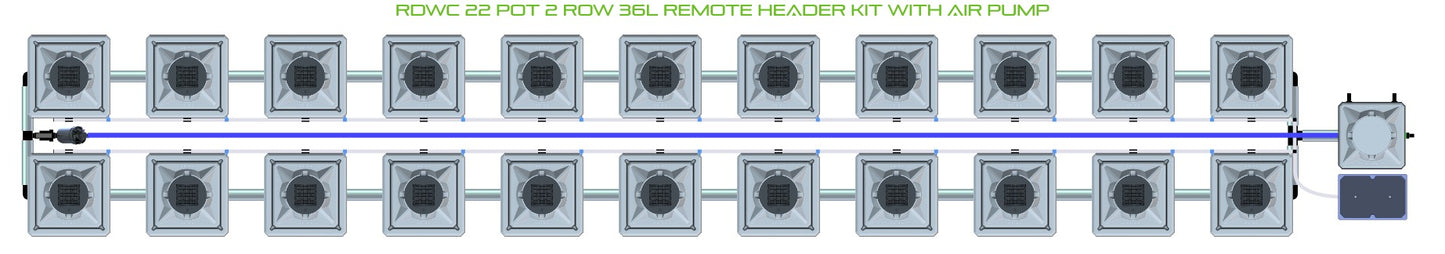 ALIEN Hydroponics RDWC 22 Pot 2 Row 36L Remote Header Kit with Air Pump product image 2