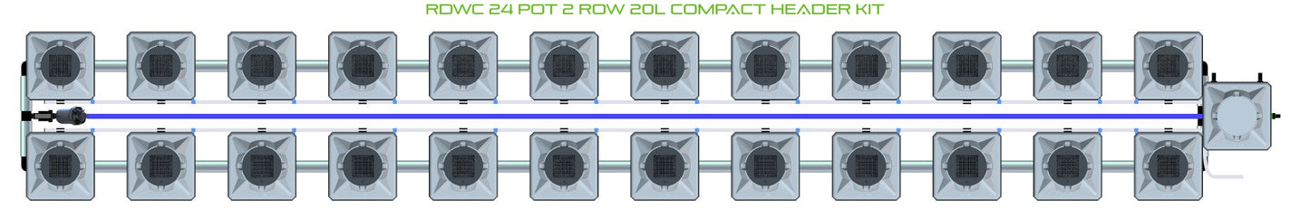 ALIEN Hydroponics RDWC 24 Pot 2 Row 20L Compact Header Kit product image 2