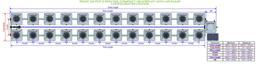 ALIEN Hydroponics RDWC 24 Pot 2 Row 20L Compact Header Kit with Air Pump product image 1