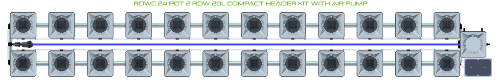 ALIEN Hydroponics RDWC 24 Pot 2 Row 20L Compact Header Kit with Air Pump product image 2