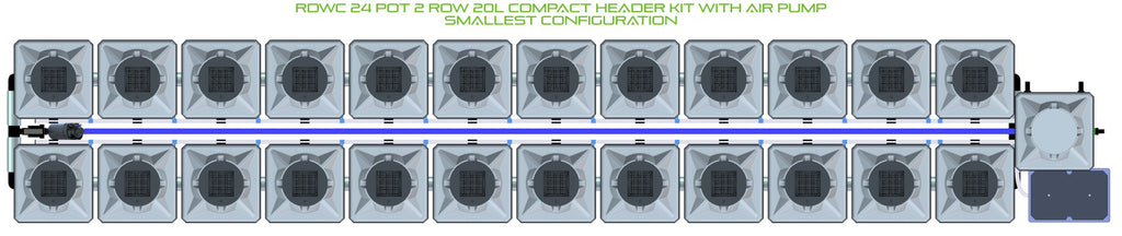ALIEN Hydroponics RDWC 24 Pot 2 Row 20L Compact Header Kit with Air Pump product image 3