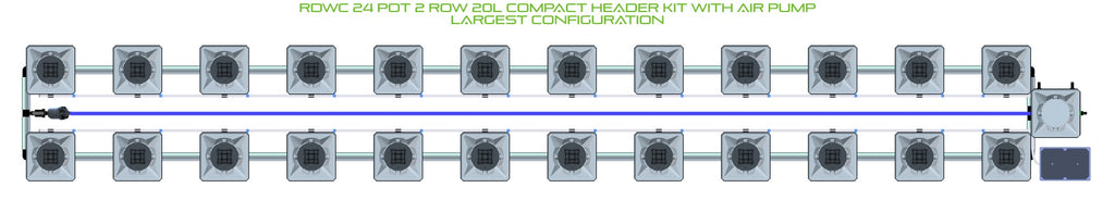 ALIEN Hydroponics RDWC 24 Pot 2 Row 20L Compact Header Kit with Air Pump product image 4