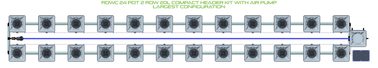 ALIEN Hydroponics RDWC 24 Pot 2 Row 20L Compact Header Kit with Air Pump product image 4