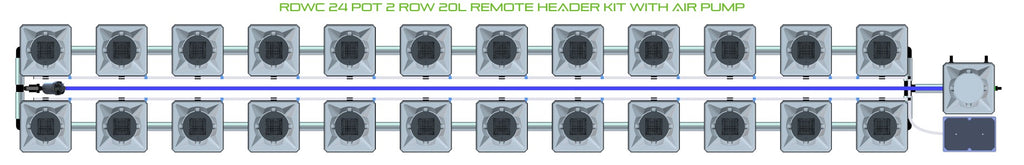 ALIEN Hydroponics RDWC 24 Pot 2 Row 20L Remote Header Kit with Air Pump product image 2