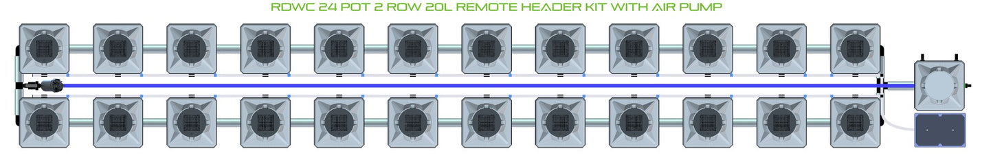 ALIEN Hydroponics RDWC 24 Pot 2 Row 20L Remote Header Kit with Air Pump product image 2