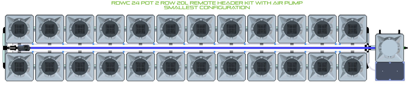 ALIEN Hydroponics RDWC 24 Pot 2 Row 20L Remote Header Kit with Air Pump product image 3