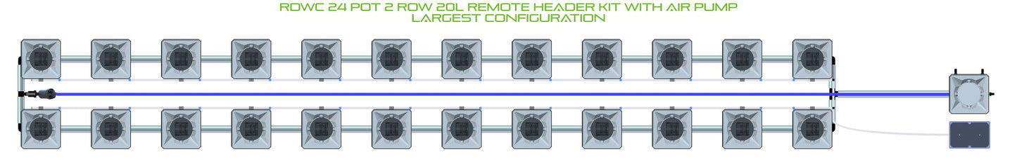 ALIEN Hydroponics RDWC 24 Pot 2 Row 20L Remote Header Kit with Air Pump product image 4