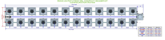 ALIEN Hydroponics RDWC 24 Pot 2 Row 36L Compact Header Kit product image 1