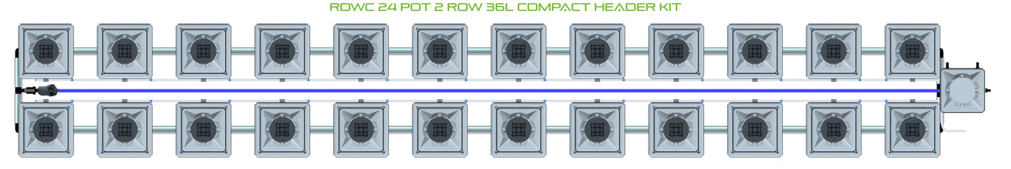 ALIEN Hydroponics RDWC 24 Pot 2 Row 36L Compact Header Kit product image 2