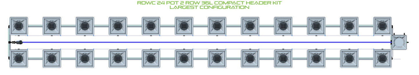 ALIEN Hydroponics RDWC 24 Pot 2 Row 36L Compact Header Kit product image 4