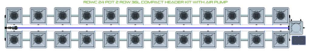 ALIEN Hydroponics RDWC 24 Pot 2 Row 36L Compact Header Kit with Air Pump product image 2